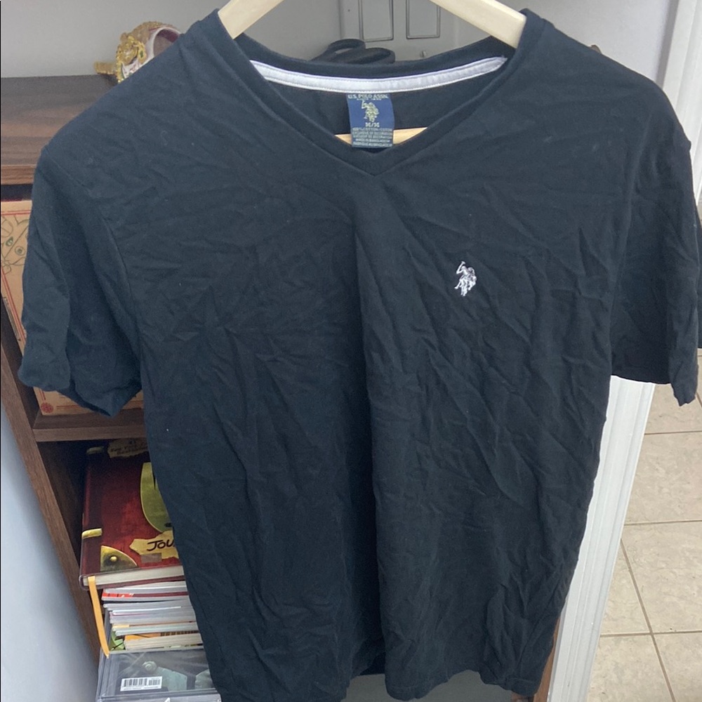 Vintage U.S. Polo Assn. Men's Black V-Neck Shirt
